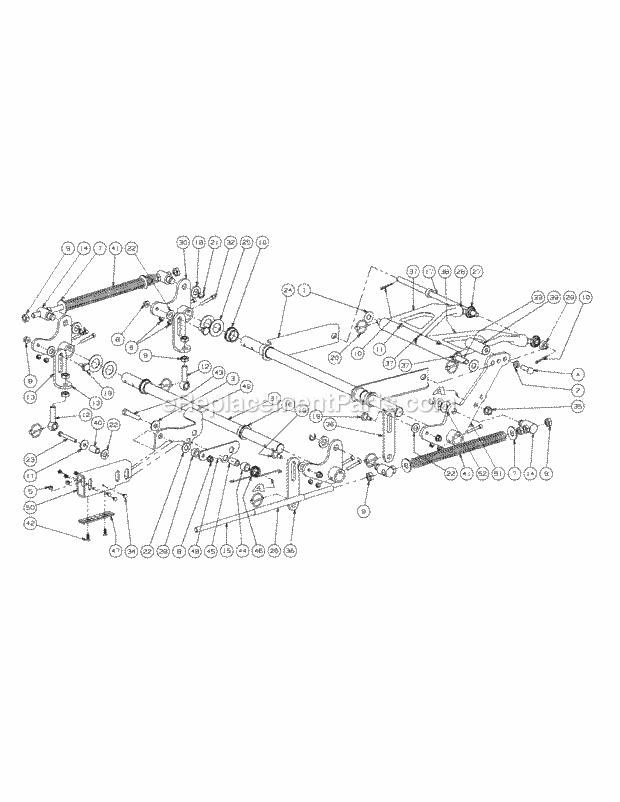 Lift Assembly (2008 & Before) Diagram and Parts List for M60-KH 53AH8CT6050-30HP-OHV Cub Cadet Lawn Tractor
